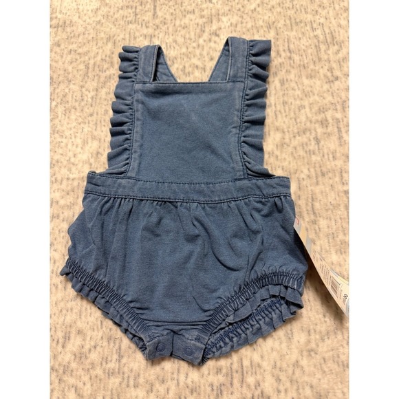 Cat & Jack Other - Cat Jack Baby Light Wash Denim look Ruffle Bubble Romper 3-6 Months….